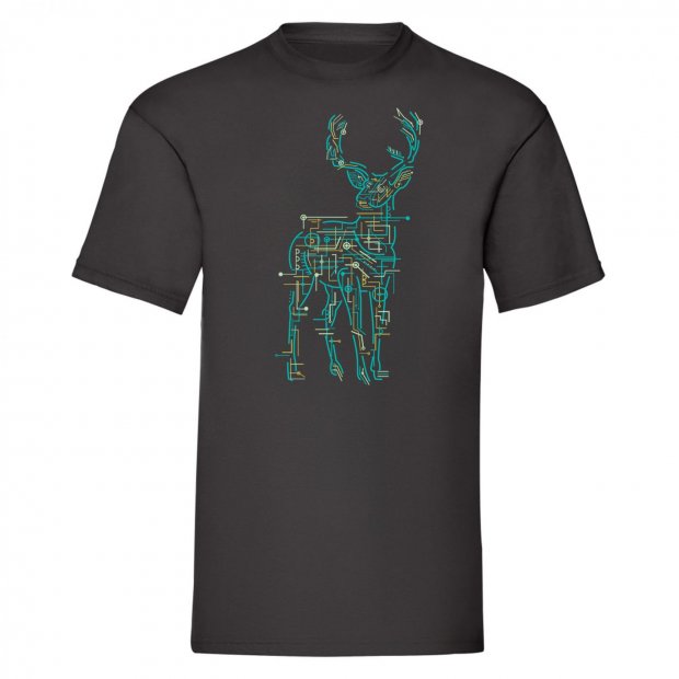 " Electric Deer " Robot Szarvas mintás póló