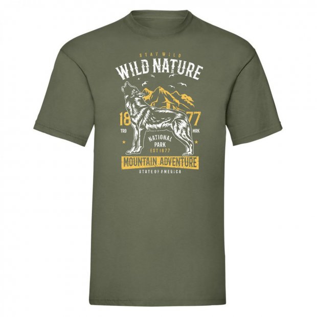 " Wild Nature " Vad természet- farkas mintás póló